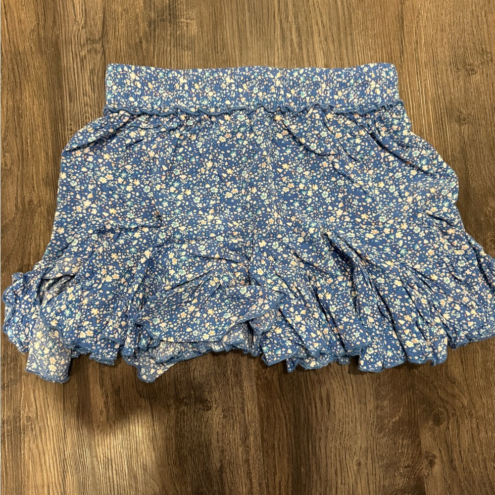 Blue Floral Ruffle Skirt - Picture 2 of 4